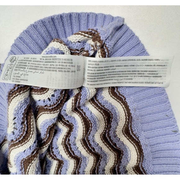 Hollister Crochet Knit Sweater Wave Pattern Women's Pullover  Size Medium - Picture 7 of 12